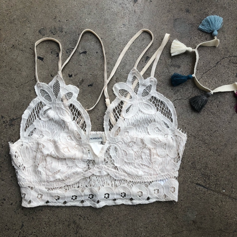 Lace Ivory Colored Francesca’s Bralette